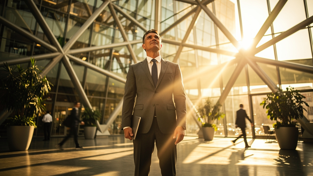 Business leader envisioning future with AI automation strategy