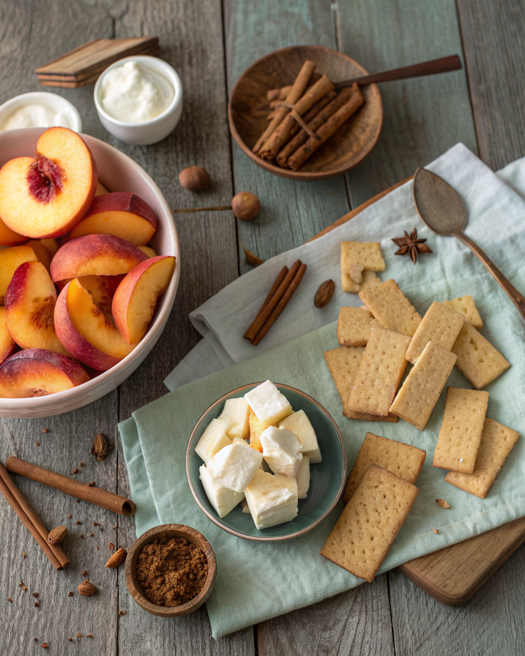 Peach Cobbler Cheesecake Ingredients