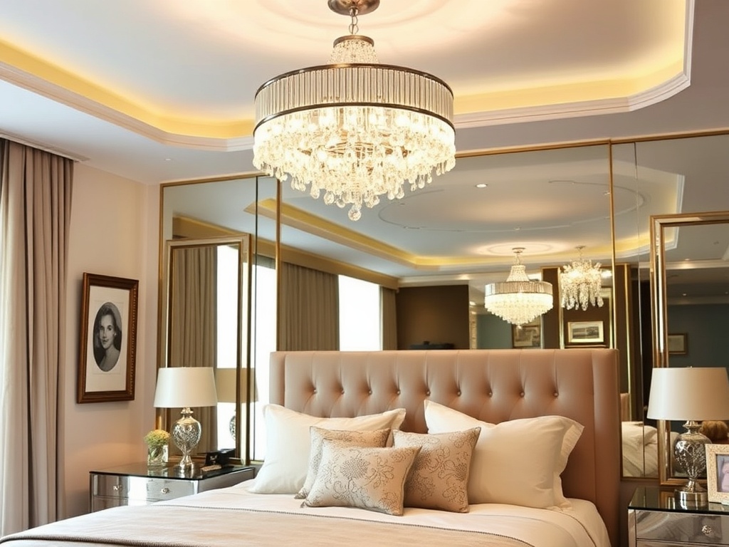 28. Go Glam with a Mirrored Fixture