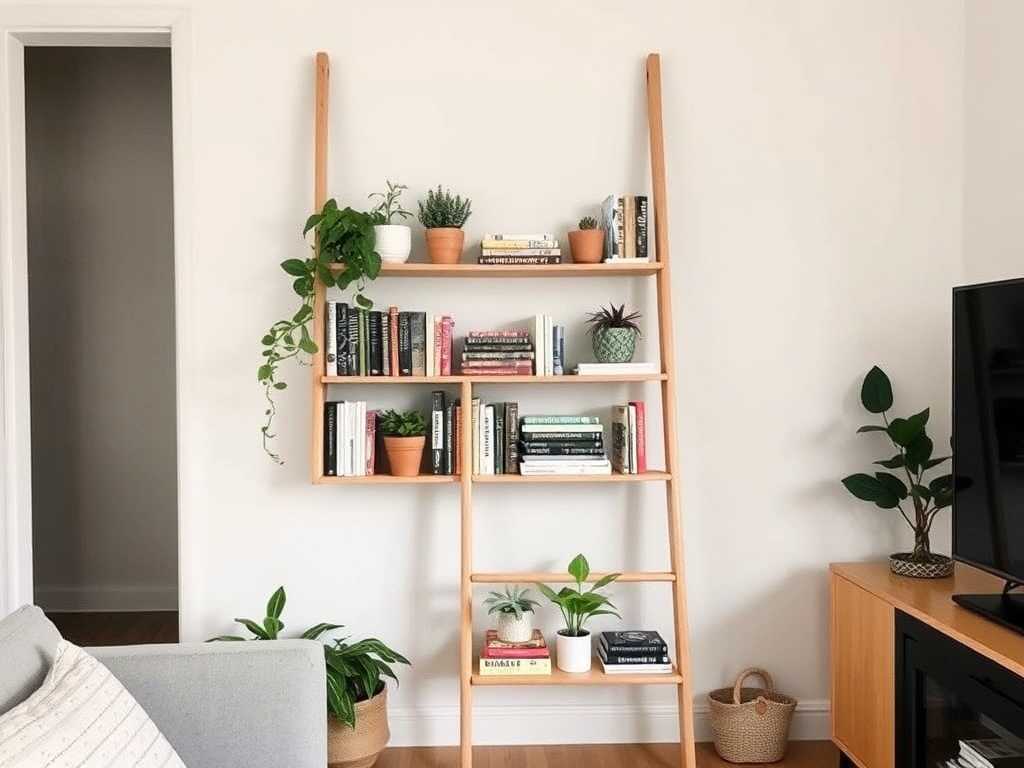 4. Use a Ladder Shelf