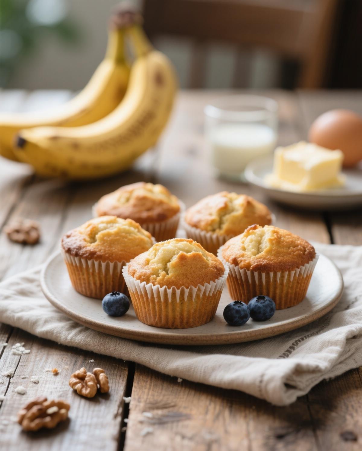 A close-up of a moist banana muffin crumb