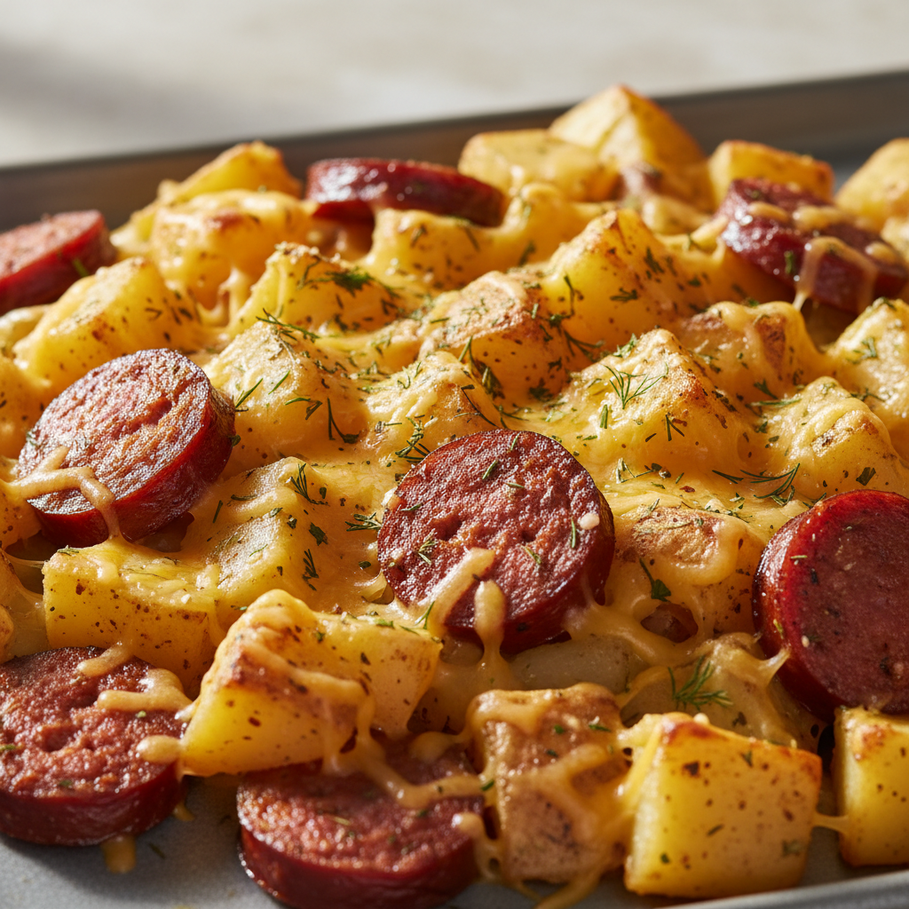 Cheesy Ranch Potatoes and Smoked Sausage