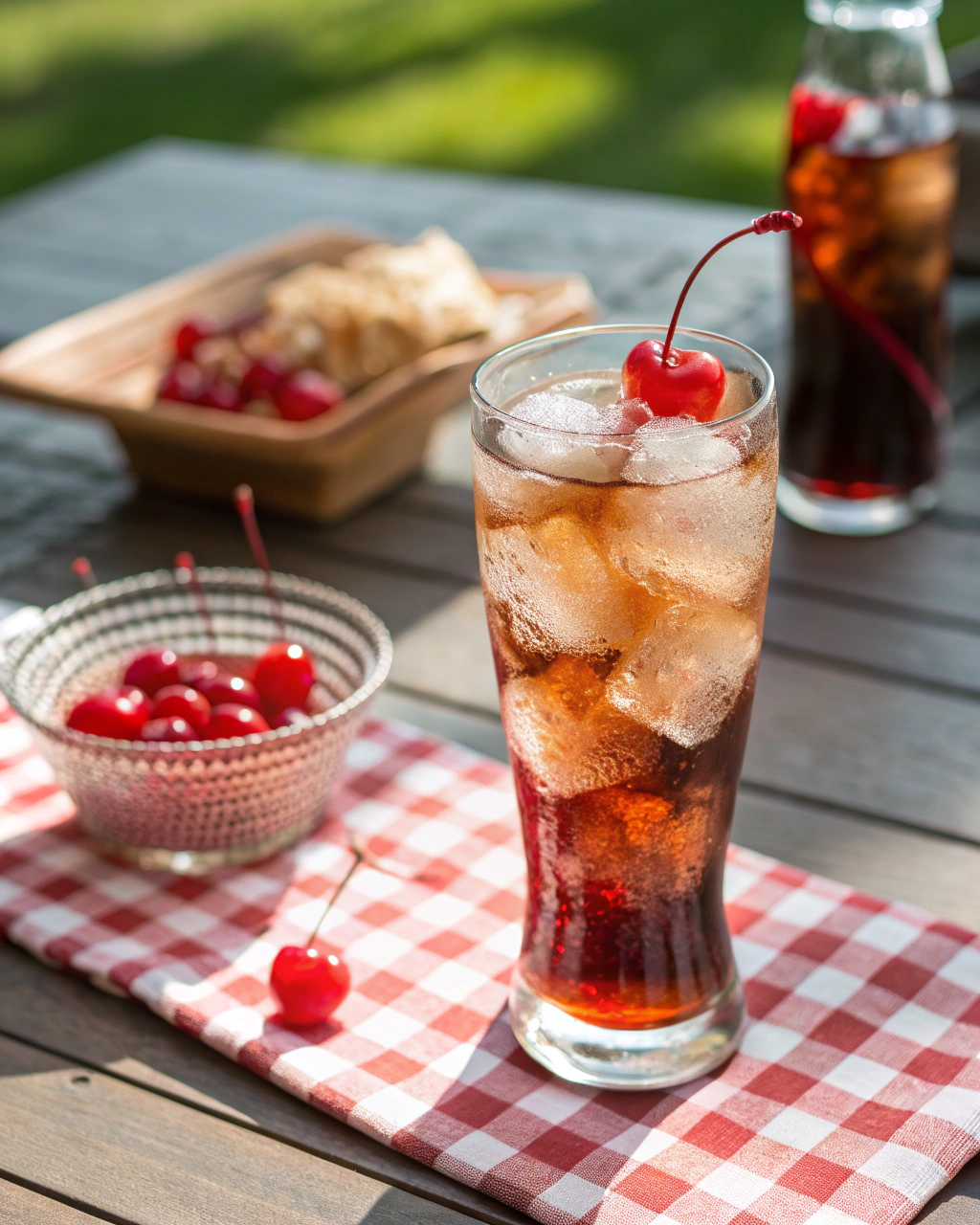 Easy Roy Rogers Drink ingredients laid out on clean white counter