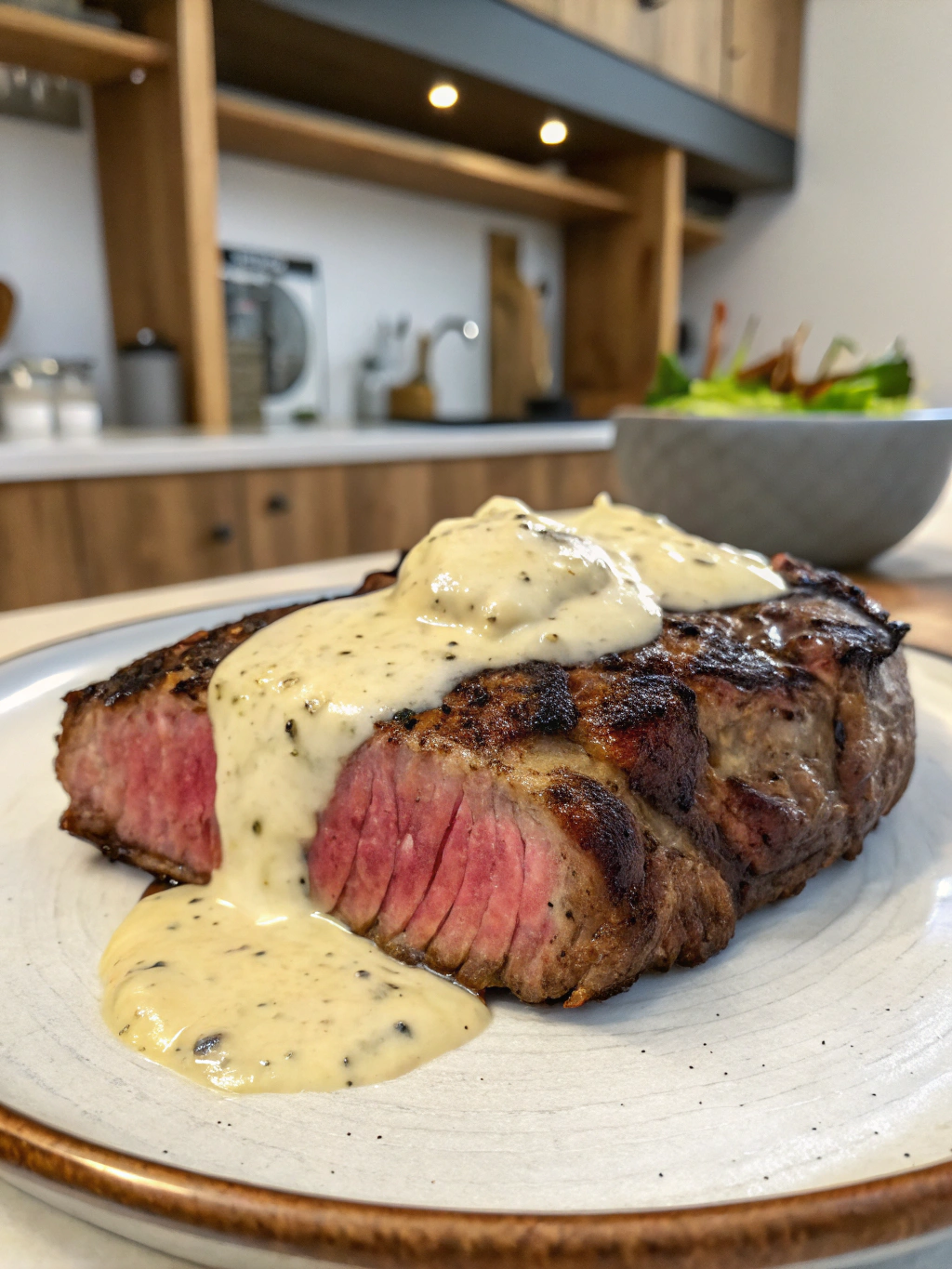Juicy Steak with Creamy Garlic Sauce
