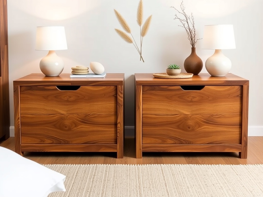 6. Use Wooden Nightstands
