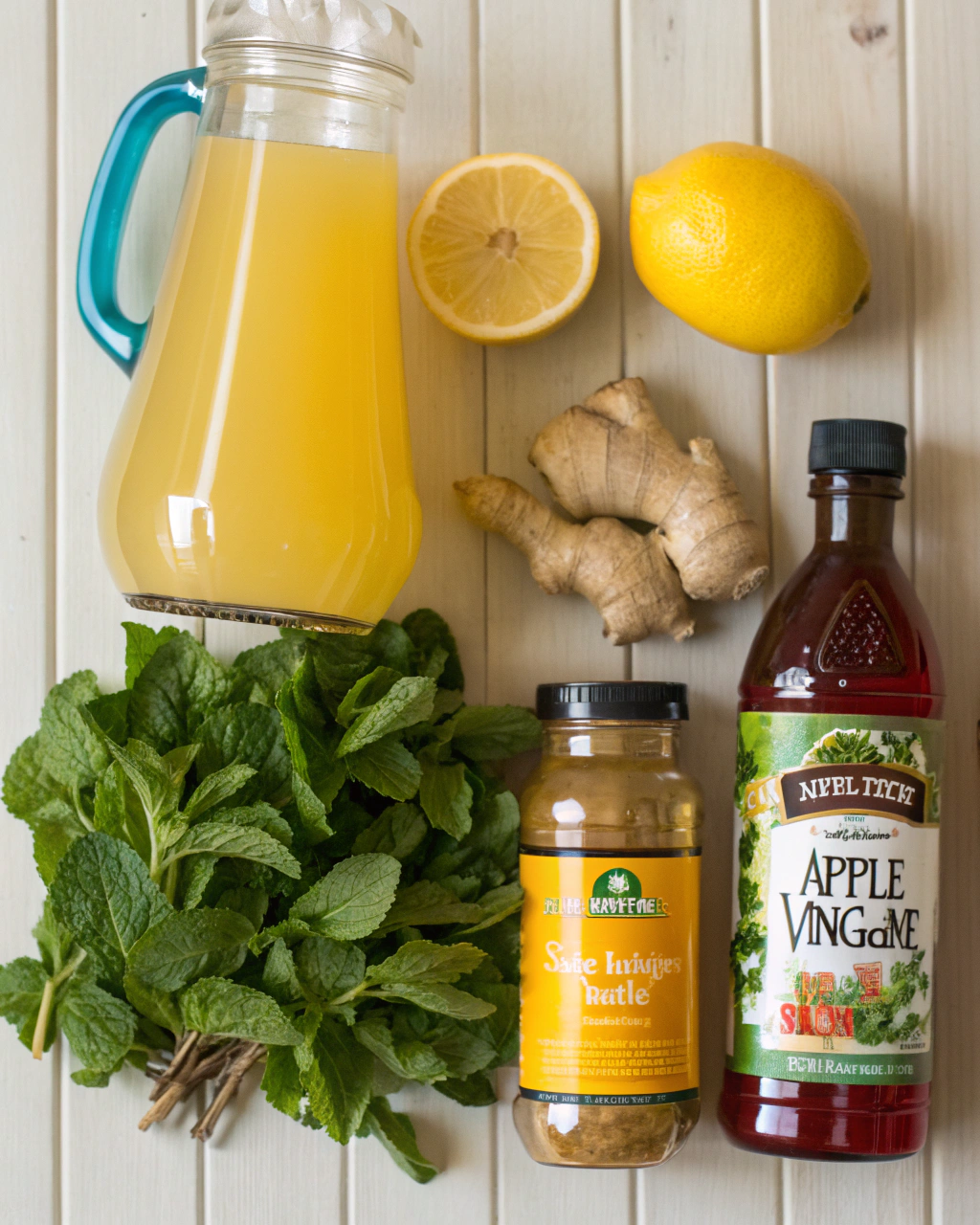 Orange Mocktail Recipe | 3-Minute Magic Method 2 Orange Mocktail ingredients laid out on clean white counter