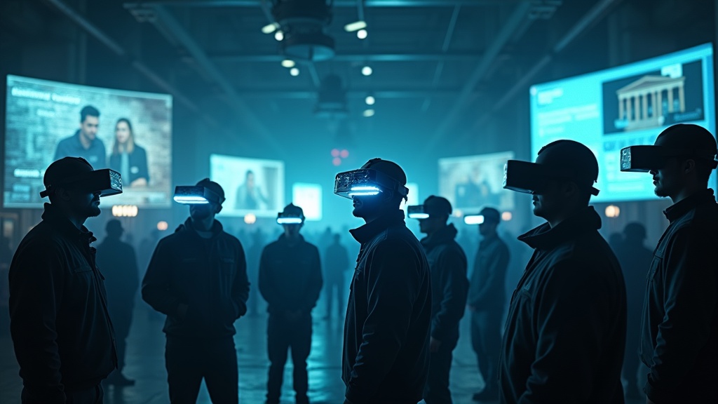 Optometrista usando tecnología de realidad virtual para realizar diagnósticos clínicos de precisión a un paciente.