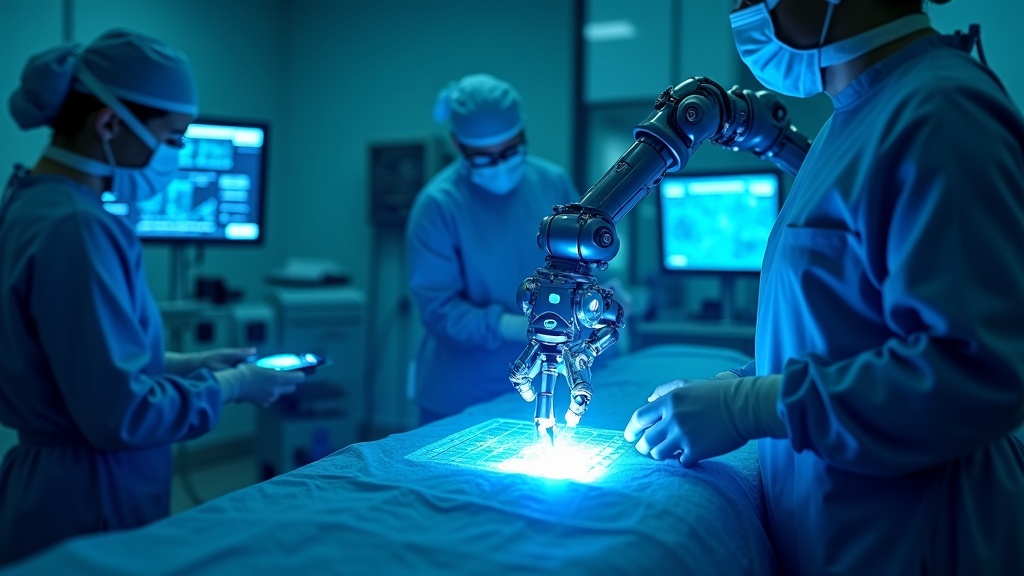 Consola del sistema de cirugía robótica Da Vinci en Ibiza, donde el cirujano opera con precisión milimétrica.