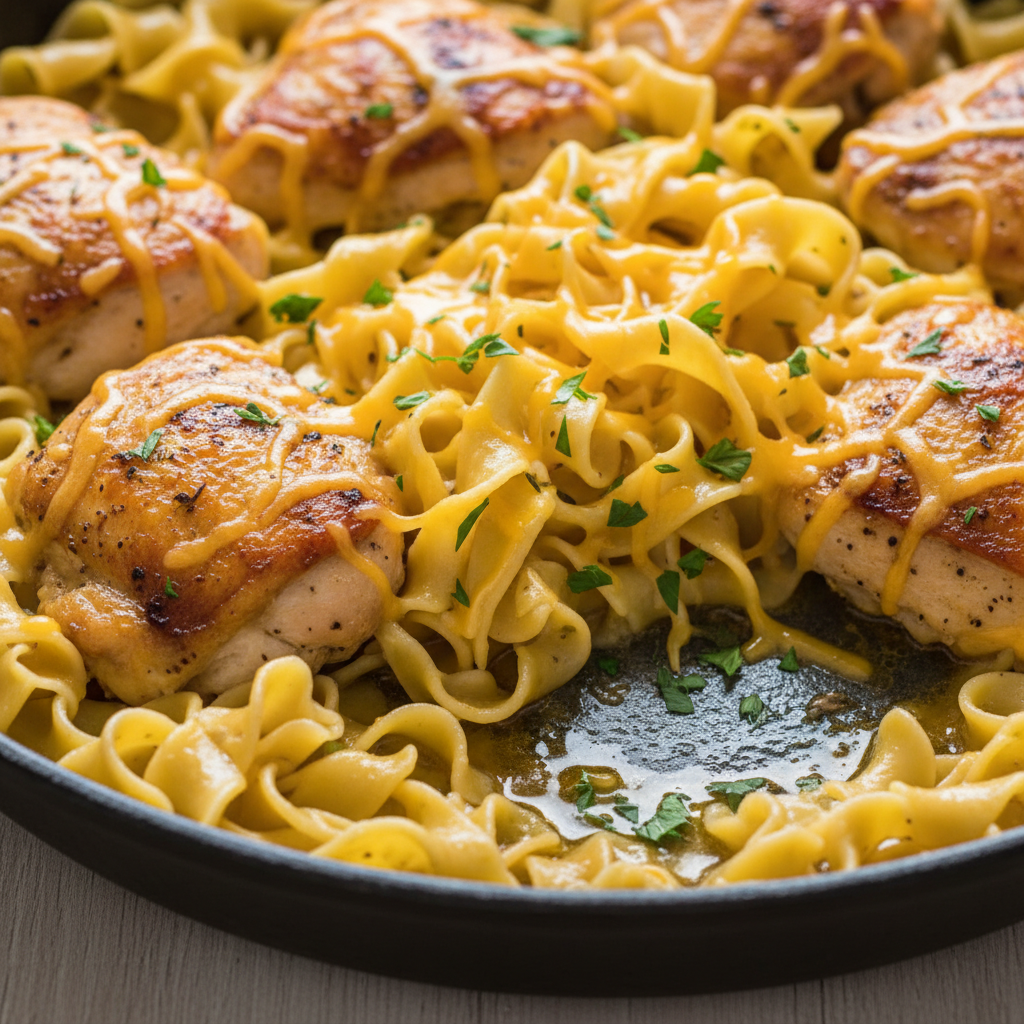 Easy One-Pan Chicken & Buttered Noodles Easy One-Pan Chicken & Buttered Noodles