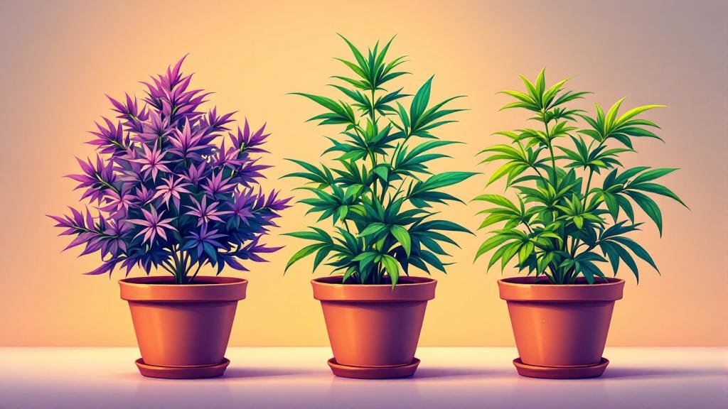 Indica sativa hybrid cannabis strains visual