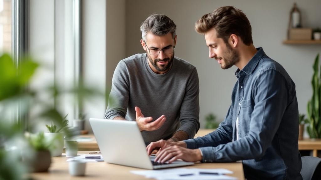 Mentor empowering team member through guidance