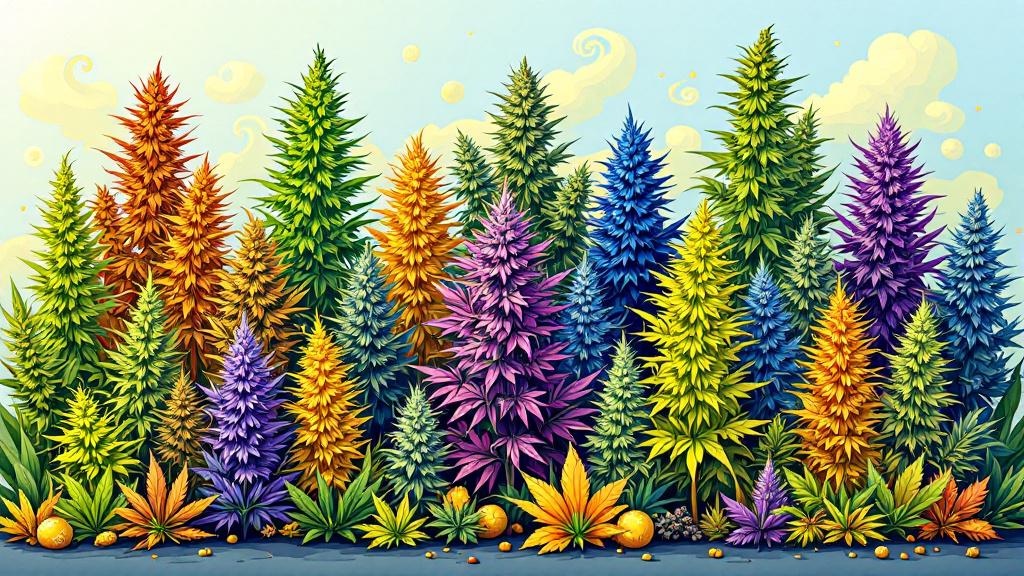 Different skunk cannabis strain varieties and phenotypes