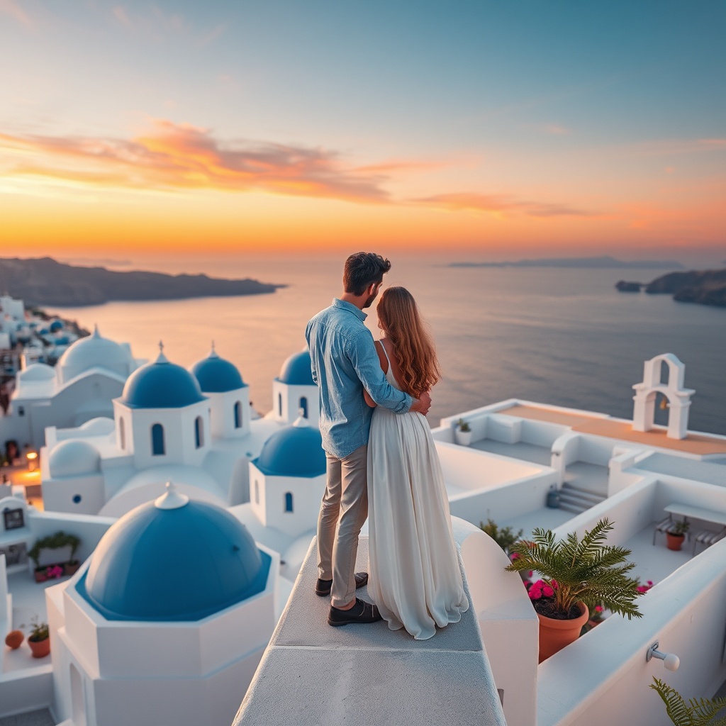 Santorini: Romance en el azul del mar Egeo