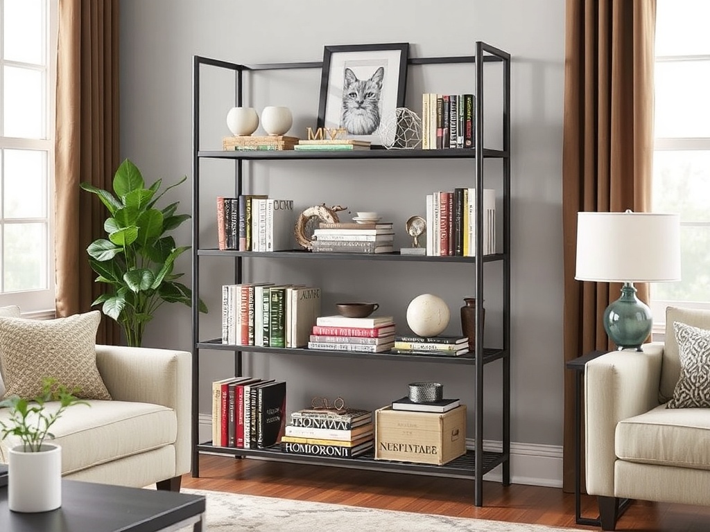 17. Use Multi-Tiered Metal Shelving
