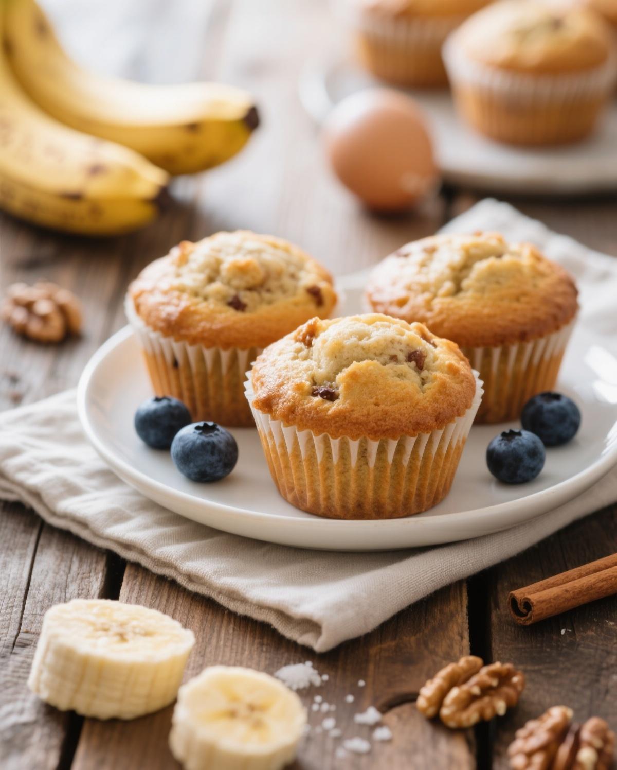 Mixing the wet ingredients for banana walnut muffins in a bowl