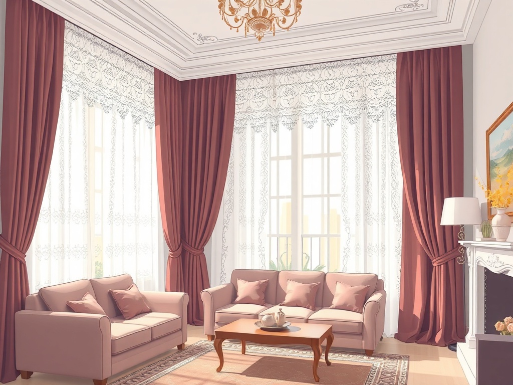 5. Layer with Lace Curtains