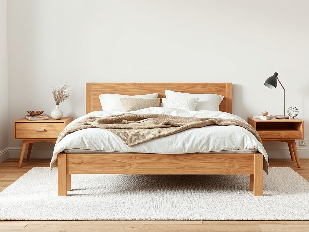 2. Add a Natural Wood Bed Frame