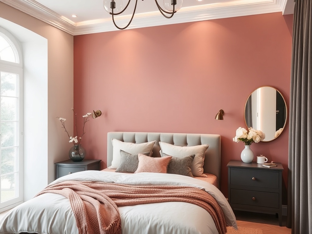 1. Choose a Dusty Rose Feature Wall