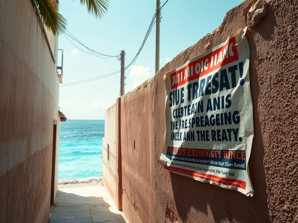 A Weathered MDP Poster Peeling in a Malé Alley